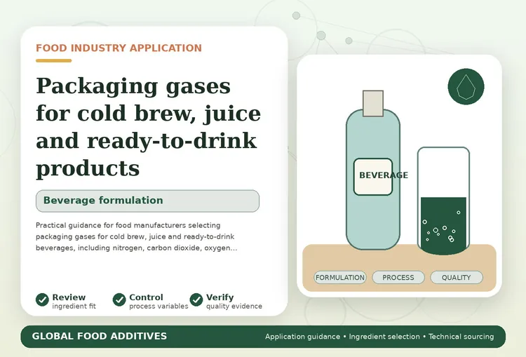 Packaging gases used in cold brew, juice and ready-to-drink beverage production
